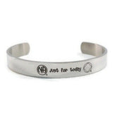 Just For Today Narcotics Anonymous Stainless Steel Cuff Bracelet - Silver