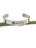 Just For Today Narcotics Anonymous Stainless Steel Cuff Bracelet - Silver