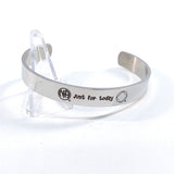 Just For Today Narcotics Anonymous Stainless Steel Cuff Bracelet - Silver
