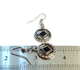 Black Enamel Narcotics Anonymous Earrings