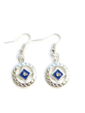 Blue Enamel & Crystal Narcotics Anonymous Earrings
