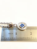Blue Enamel & Crystal Accent Narcotics Anonymous Necklace