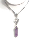 Amethyst Crystal Drop Necklace Alcoholics Anonymous