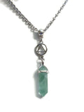 Green Fluorite Crystal Drop Necklace - Alcoholics Anonymous