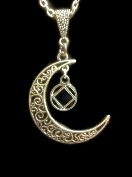Moon Dangle Charm Necklace - Narcotics Anonymous