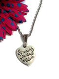 Heart Serenity Courage Wisdom Necklace - Inspirational Jewelry
