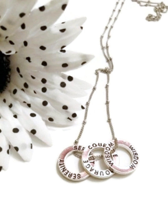 Serenity Courage & Wisdom Affirmation Necklace