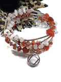 Carnelian & Quartz Wire Wrap Bracelet - NA