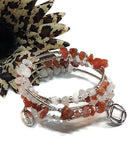 Carnelian & Quartz Wire Wrap Bracelet - NA