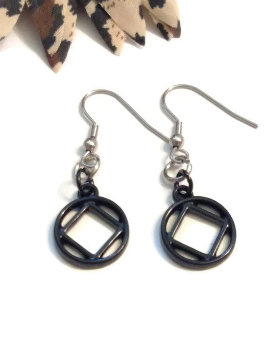 NA Black Service Symbol Earrings