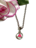 Pink Enamel Alcoholics Anonymous Necklace