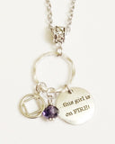Girl On Fire Charm Holder Necklace Narcotics Anonymous