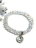 Sparkly Beaded Stretch Bracelet Alcoholics Anonymous - Clear