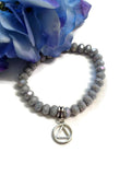 Sparkly Beaded Stretch Bracelet Alcoholics Anonymous - Iridescent Gray