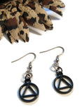 Black AA Cutout Earrings - Alcoholics Anonymous