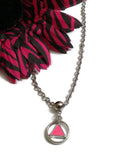 Pink Enamel Alcoholics Anonymous Necklace