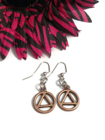 Copper AA Cutout Earrings