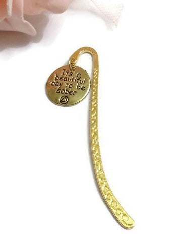It's A Beautiful Day To Be Sober Bookmark Gold - Pack of 5