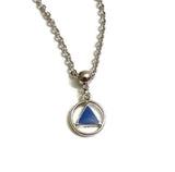 Blue Enamel Alcoholics Anonymous Necklace