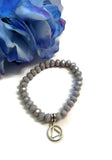 Sparkly Beaded Stretch Bracelet Alcoholics Anonymous - Iridescent Gray