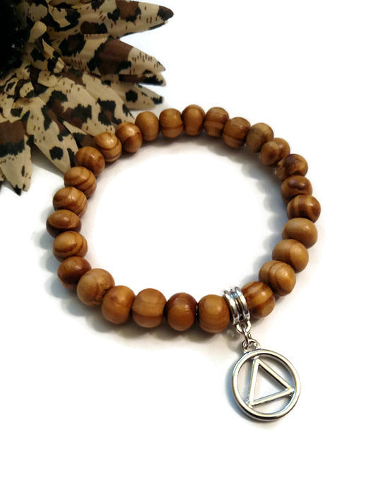 Wood Beaded Stretch Bracelet - AA