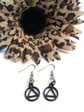 Black AA Cutout Earrings - Alcoholics Anonymous