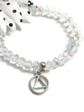 Sparkly Beaded Stretch Bracelet Alcoholics Anonymous - Clear
