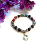 Rainbow Stone Bead Stretch Bracelet - NA