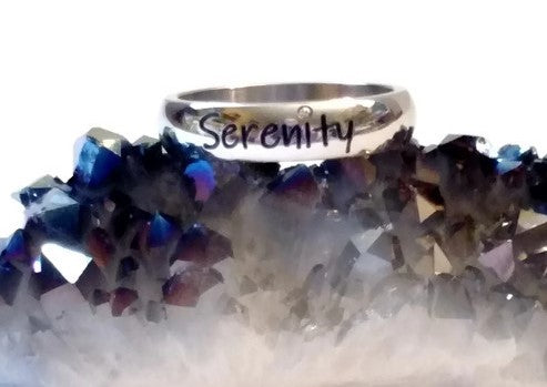 Crystal Serenity Stainless Steel Ring