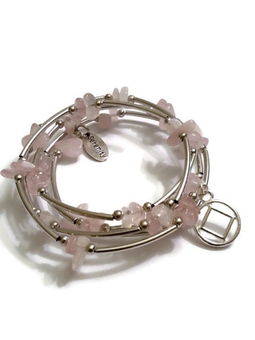 Rose Quartz Wire Wrap Bracelet Narcotics Anonymous