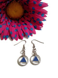 Blue Enamel AA Earrings Alcoholics Anonymous