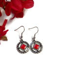Red Enamel Narcotics Anonymous Earrings