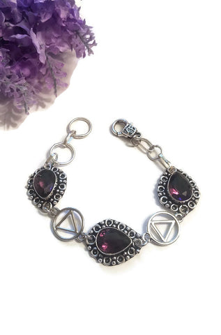 Amethyst Colored Crystal Bracelet  AA