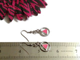 Pink Enamel AA Earrings Alcoholics Anonymous