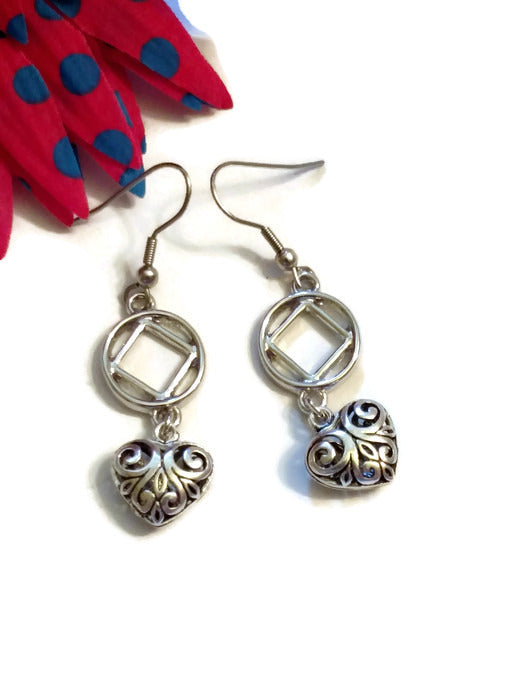 Filigree Heart Dangle Earrings NA