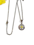 Yellow Enamel & Crystal Accent Narcotics Anonymous Necklace