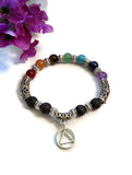 Rainbow Stone Bead Stretch Bracelet - AA