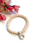 Sparkly Beaded Stretch Bracelet Narcotics Anonymous - Peach