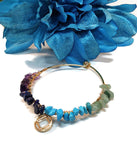 Stone Chip Wire Bangle Bracelet Gold NA