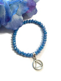Sparkly Beaded Stretch Bracelet Alcoholics Anonymous - Light Blue