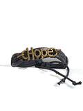 Leather Adjustable HOPE Bracelet - Black
