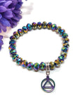 Faceted Rainbow Stretch Bracelet - AA