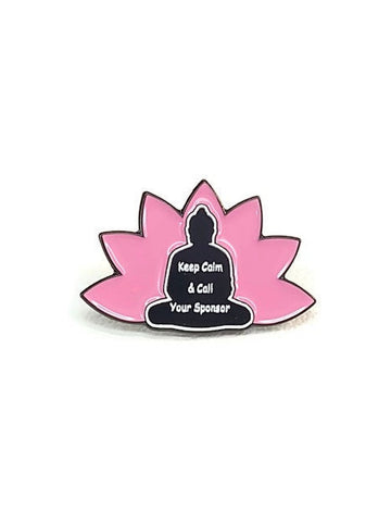 'Keep Calm & Call Your Sponsor' Lapel Pin