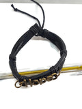 Leather Adjustable HOPE Bracelet - Black
