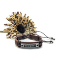 HOPE Leather Adjustable Bracelet - Brown