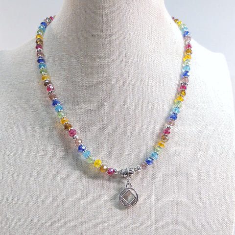 NA Rainbow Crystal Necklace Narcotics Anonymous