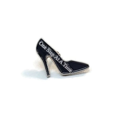 One Step At A Time Lapel Pin - Black