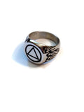 Men's AA Flame Signet Ring Stainless Steel