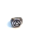 Men's AA Flame Signet Ring Stainless Steel