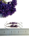 NA Amethyst Earrings With Silver Tone Charms